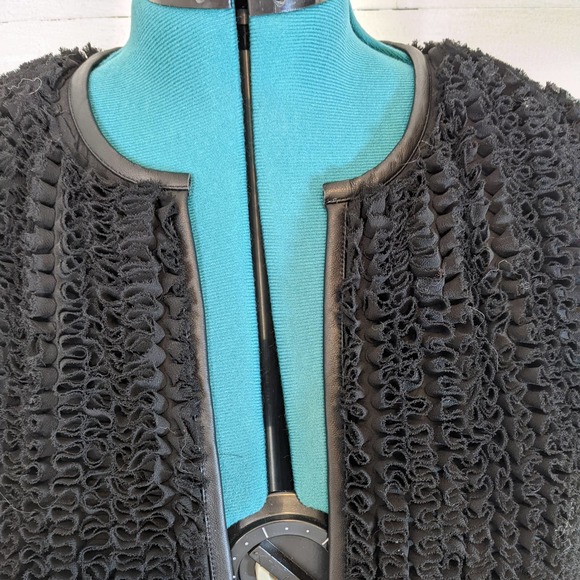 Michael Kors Chunky Black Open Cardigan Quilted Jacket Size L - Picture 3 of 7